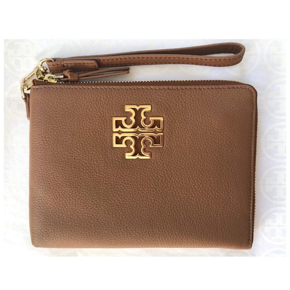 Tory Burch Britten Large Leather Pouch Wristlet